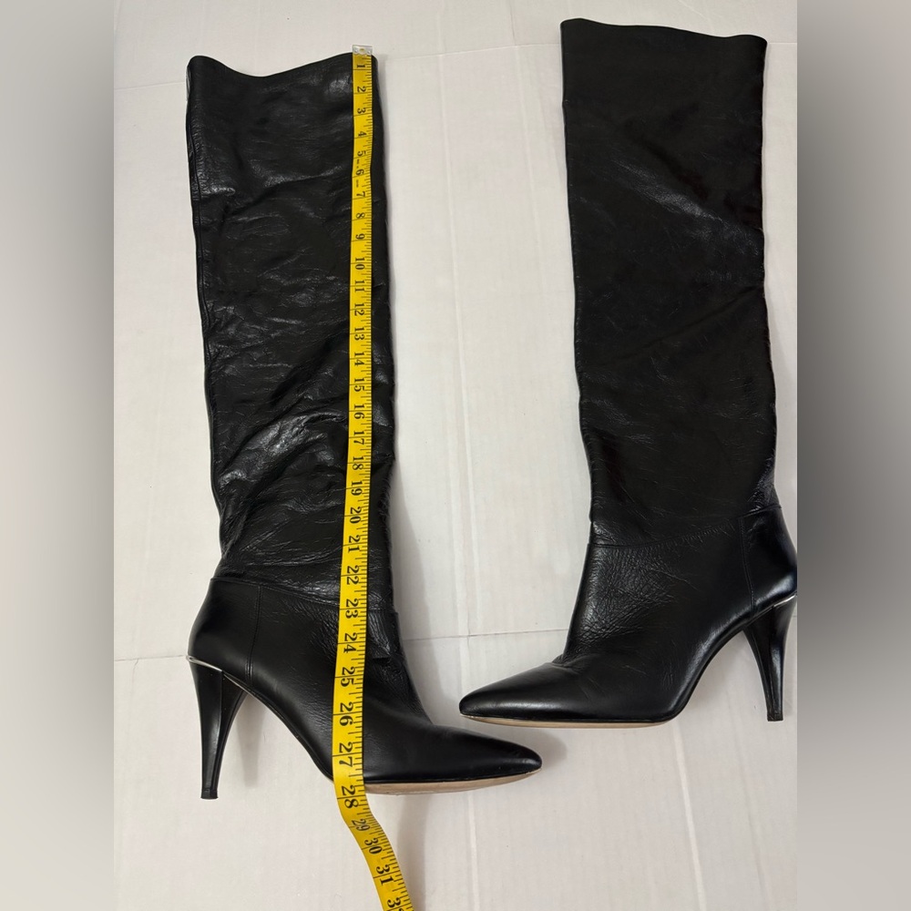MICHAEL KORS Black Leather Over Knee Boots Shoes US 9.5M - Picture 2 of 9